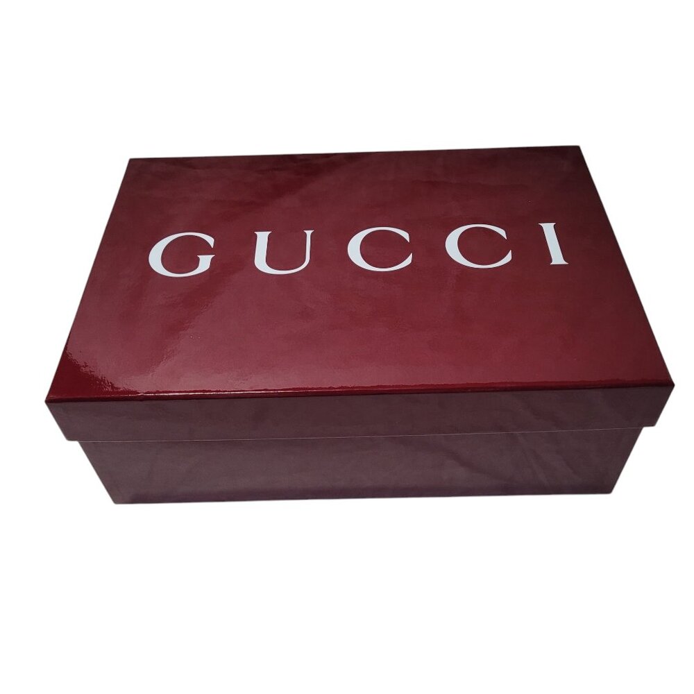Gucci Red Glossy Gift Box Empty Logo Decorative Storage Organizer 14.25 x 9.75